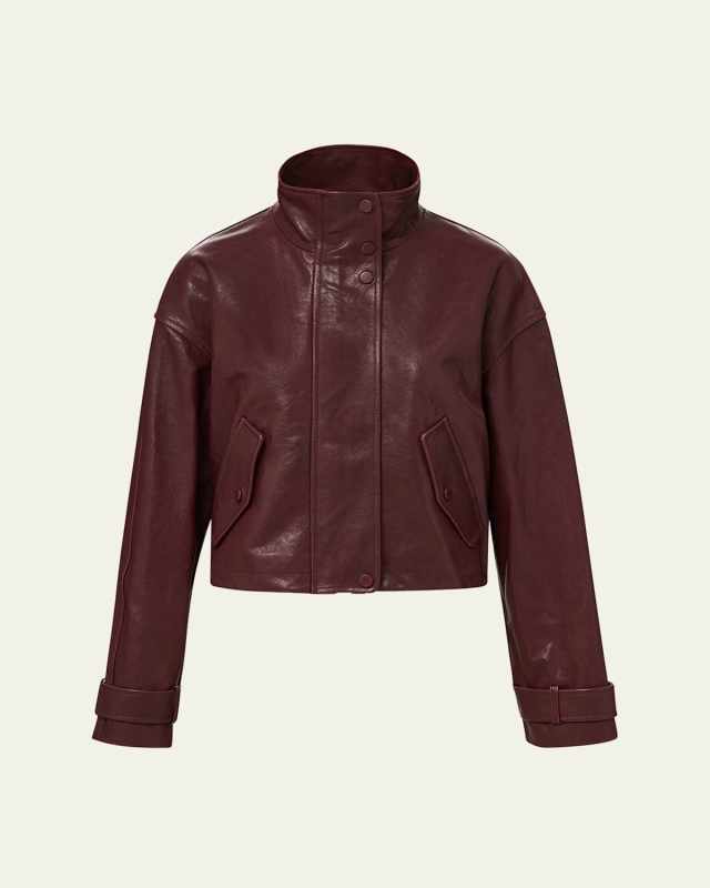 Bateman Cropped Leather Jacket